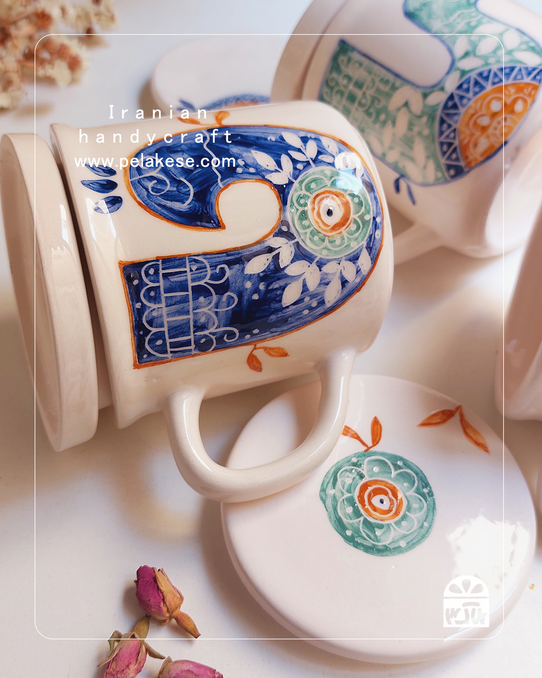 ماگ دمنوش سرامیکی نقاشی‌دست | هدیه‌ای کاربردی برای نوه‌ها و عزیزان