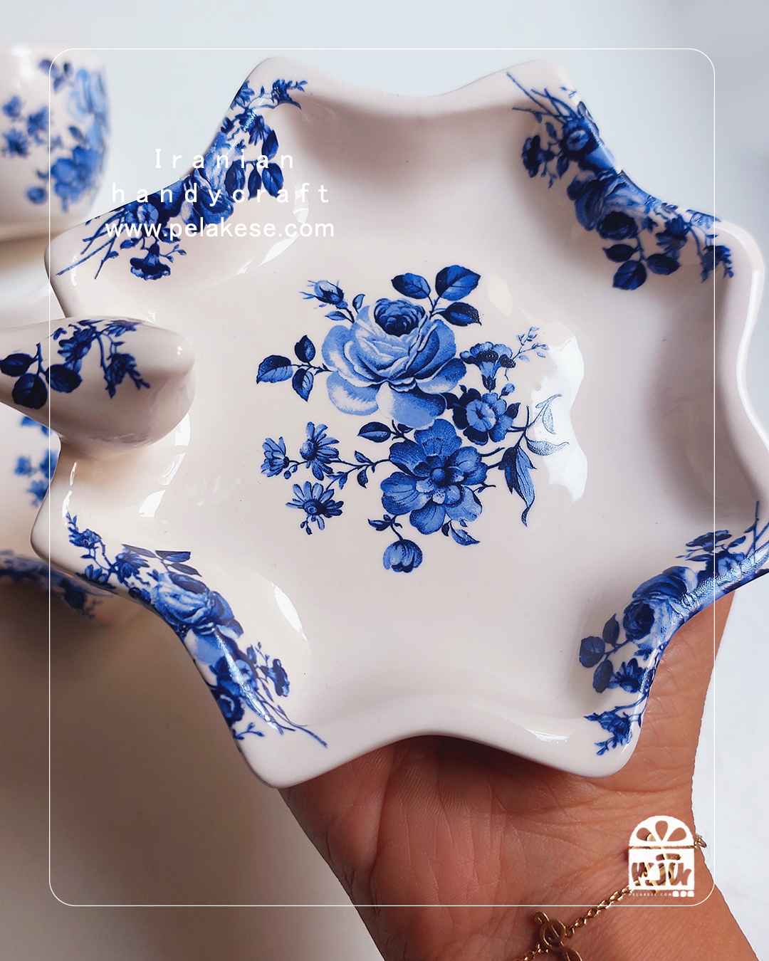 ست فنجان قهوه‌خوری گل لاجوردی با طرح پرنده | هدیه‌ای خاص و ظریف