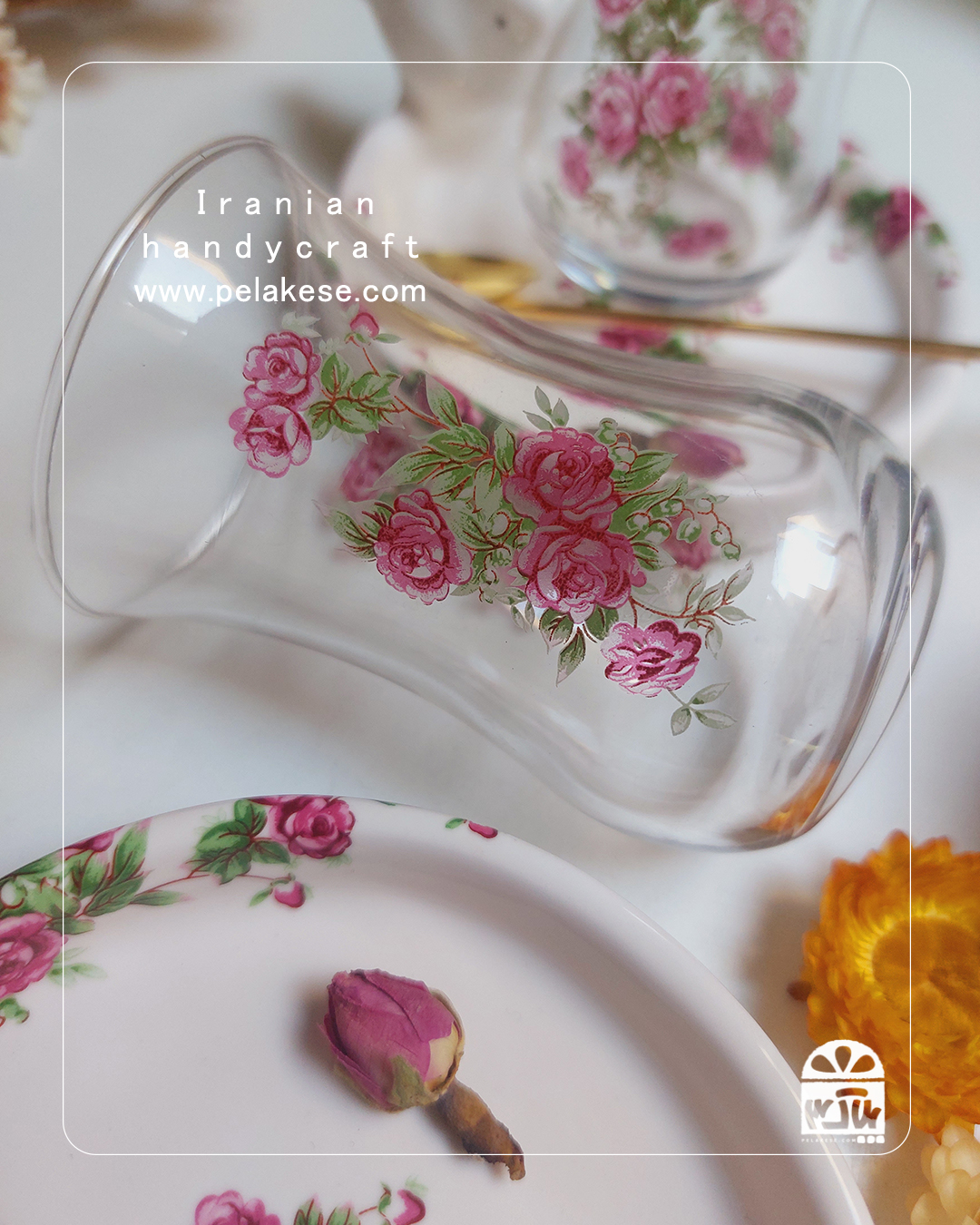 استکان و نعلبکی گلسرخی؛ عطر چای عصرونه‌های مامانی