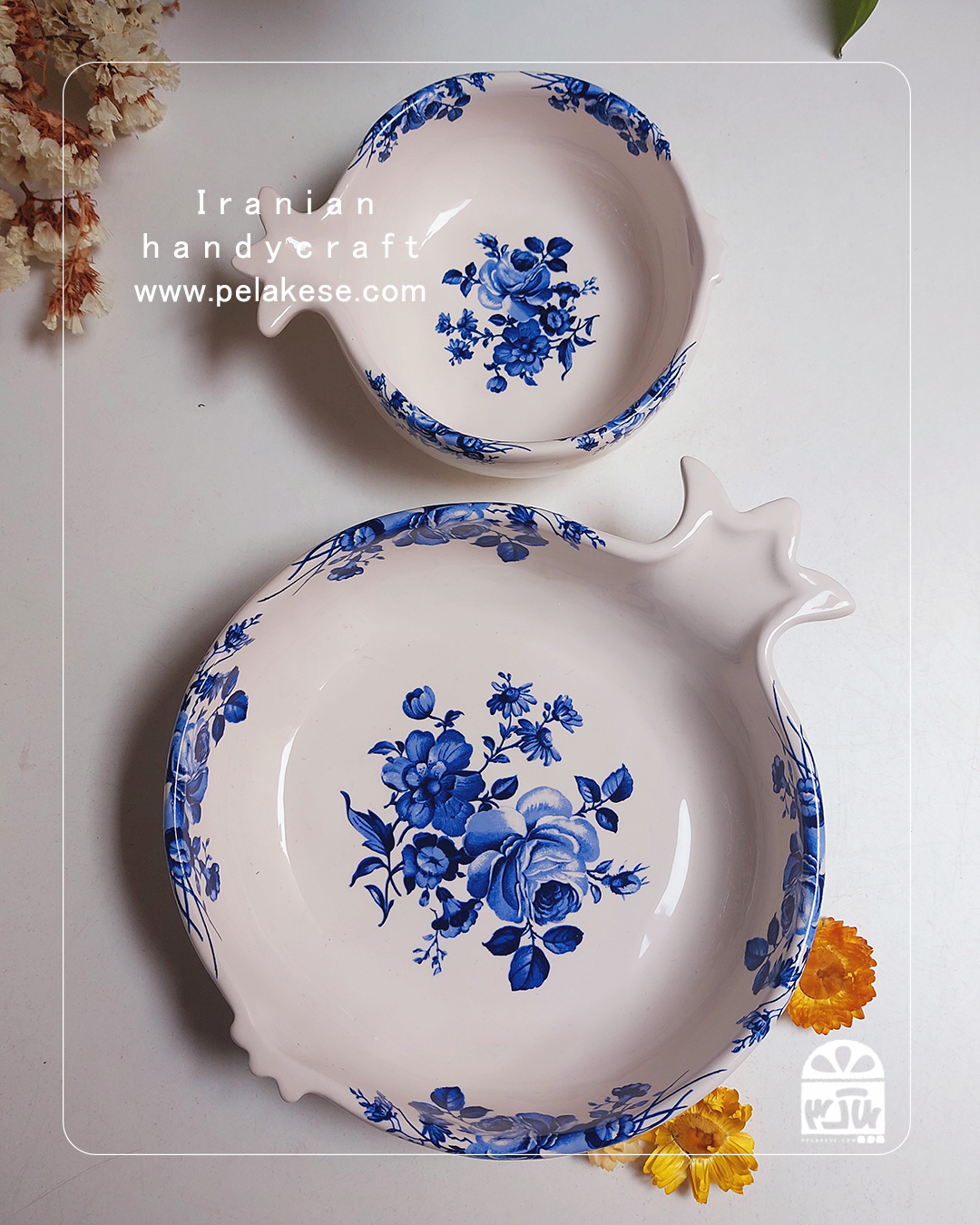 پذیرایی پاییزی با کاسه‌های سرامیکی اناری و لبوهای خوش‌رنگ مامانی