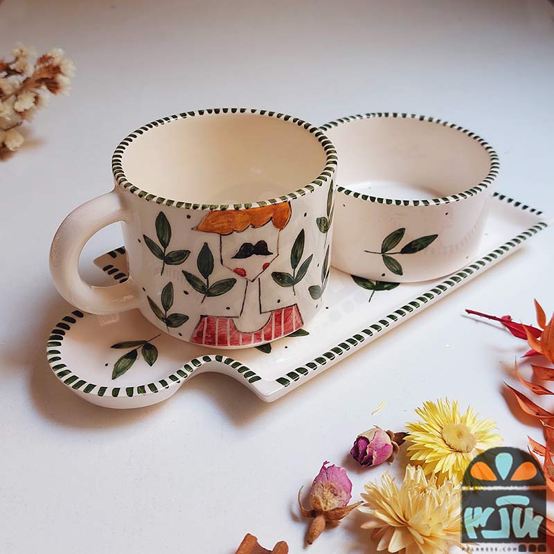 چایخوری تک نفره پسرک و برگ