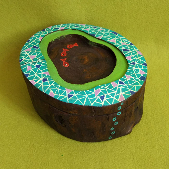 ظرف چوبی برکه کاشی