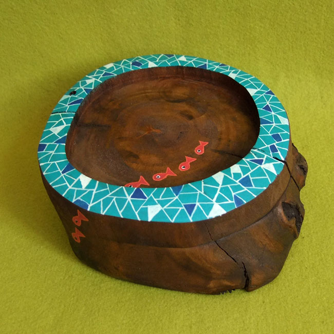 ظرف چوبی حوض آبی