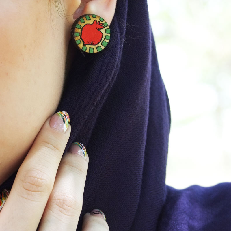 گوشواره چوبی انار
