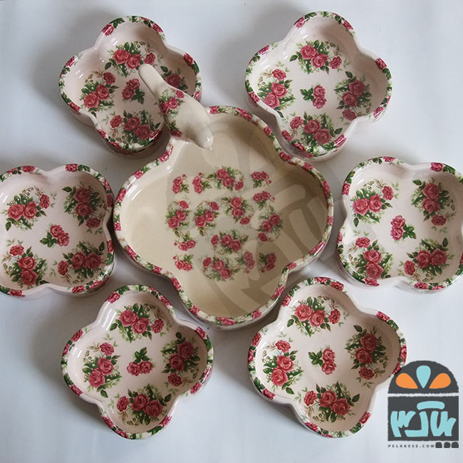 ست آجیل خوری گل سرخی