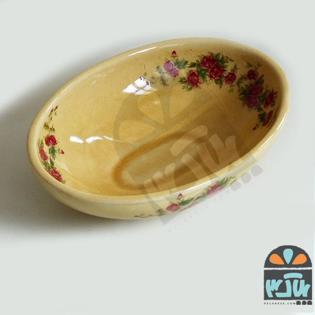 ظرف بیضی گل سرخی متوسط