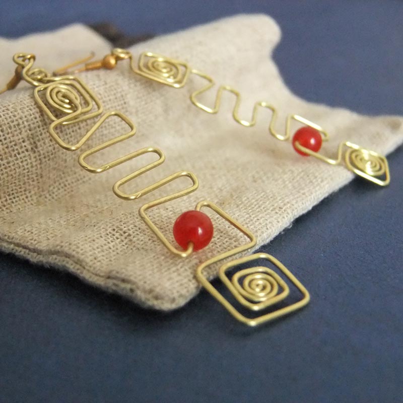 گوشواره برنجی مز