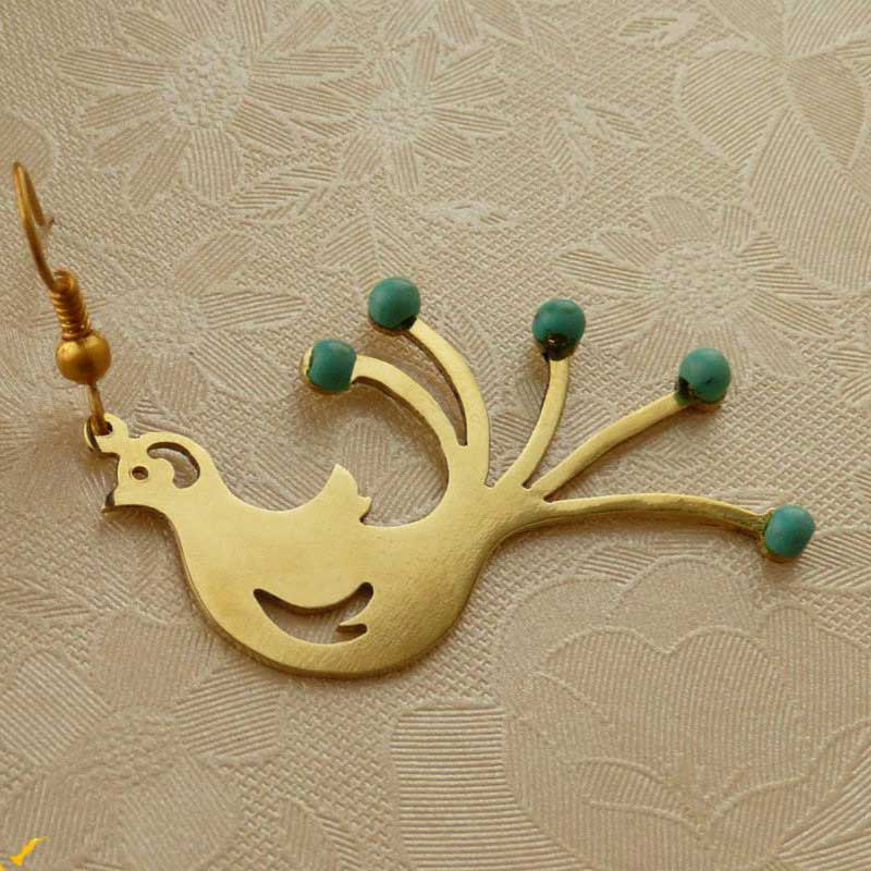 گوشواره برنجی نی نی طاووس