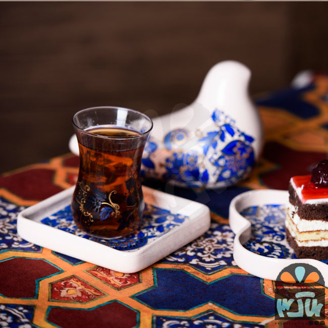 استکان قاجاری آبی