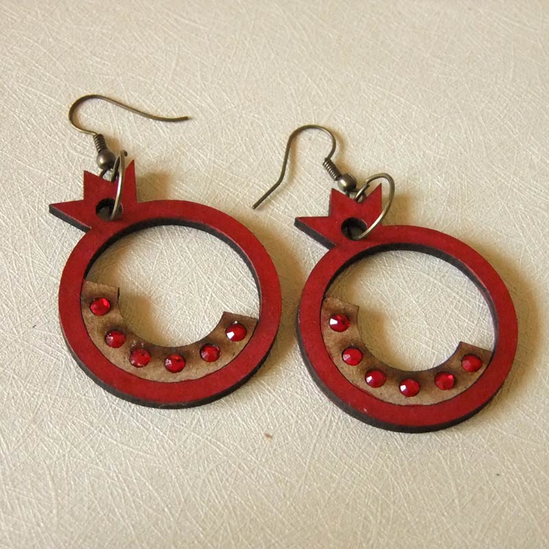 گوشواره چوبی نارگل