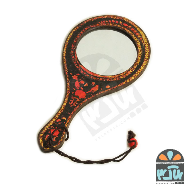 آینه دستی بزرگ گل مرغی 