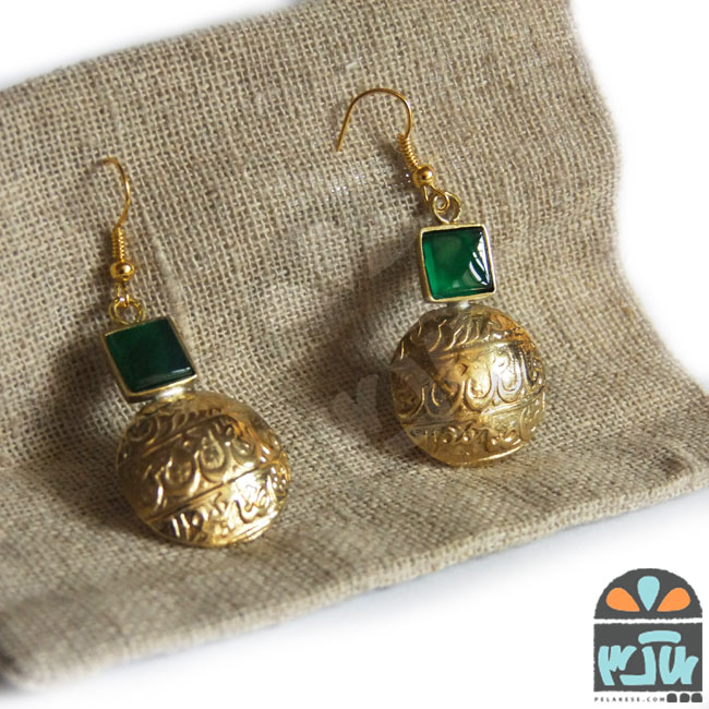 گوشواره سکه و سنگ