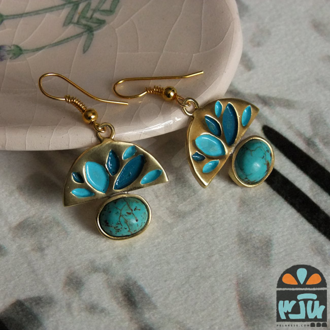 گوشواره ارسی و سنگ آبی