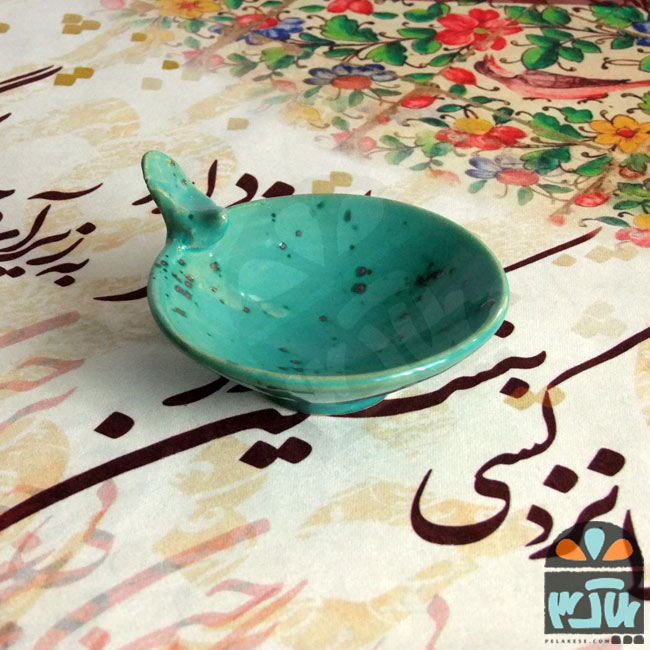 کاسه پرنده دار فیروزه 
