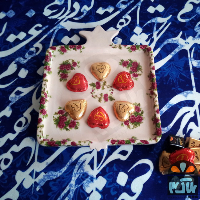 بشقاب انار گلسرخی بزرگ