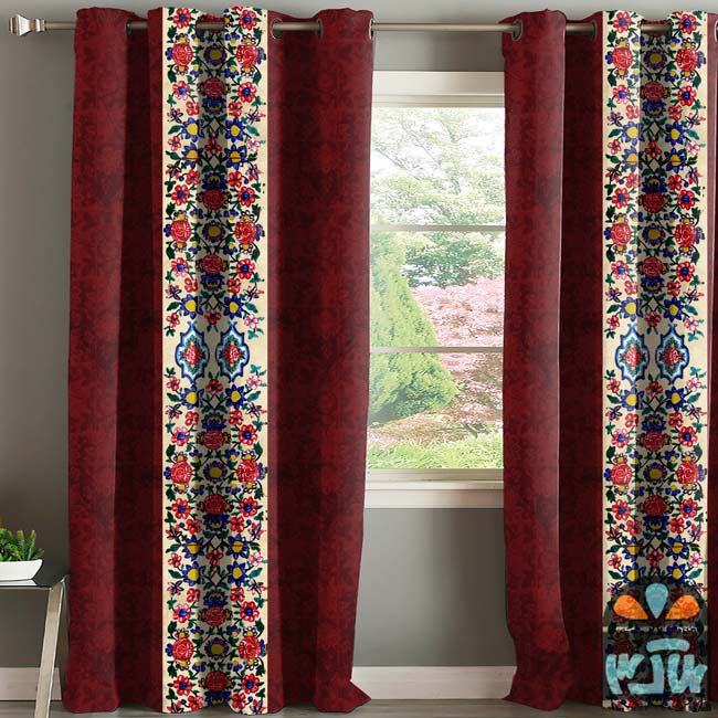 پرده گلریز زرشکی