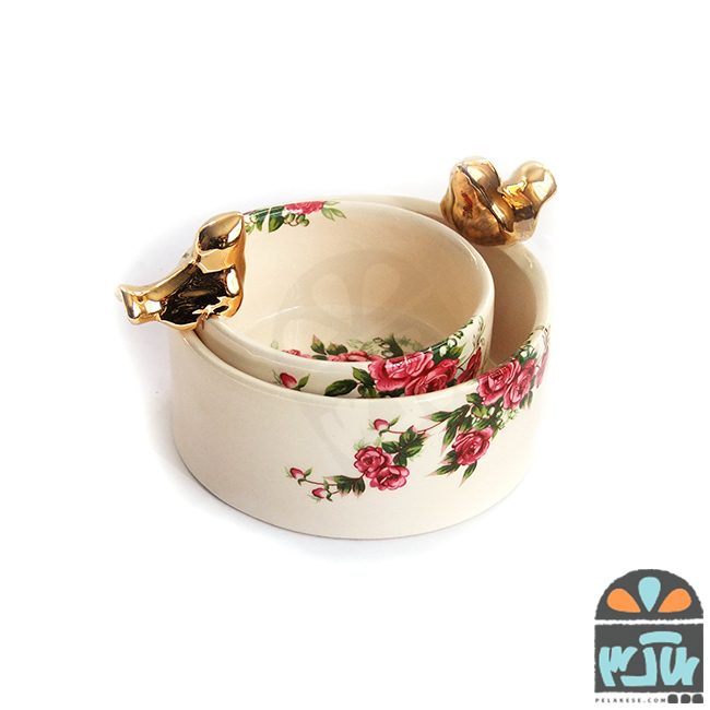 ست گلسرخی سایز 1 و 2 پرنده دار