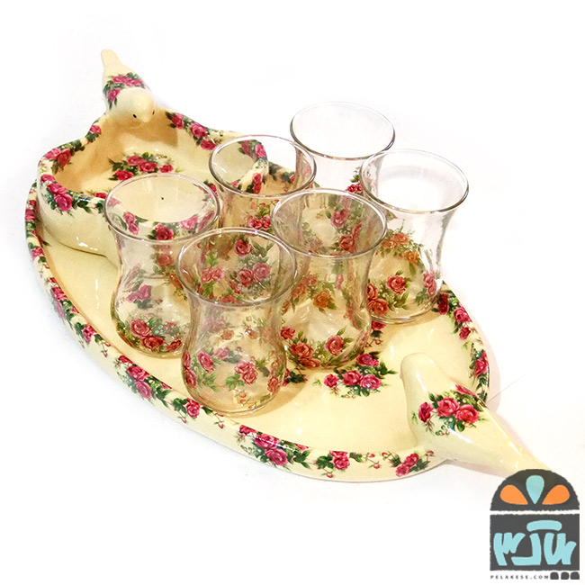 ست چای خوری 6 نفره گلسرخی 