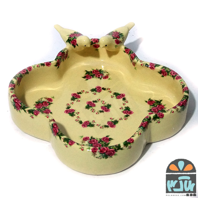ظرف دوپرنده گلسرخی