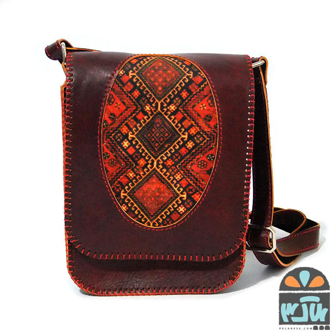 کیف چرم گلیم زرشکی
