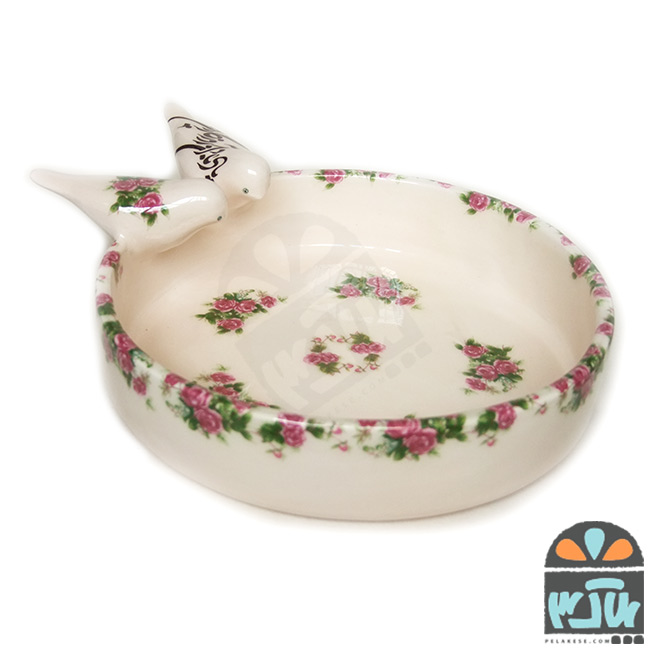 ظرف لبه دار گلسرخی یادباد