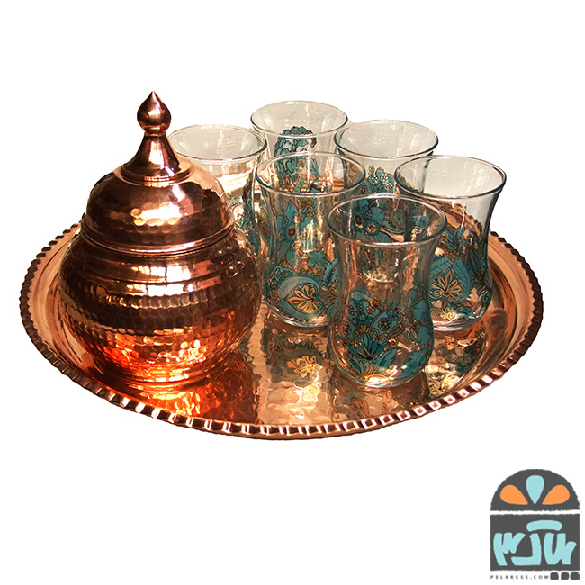 ست چایخوری مسی فیروزه