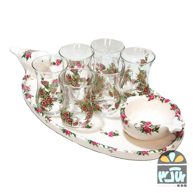 چایخوری شش نفره گلسرخی