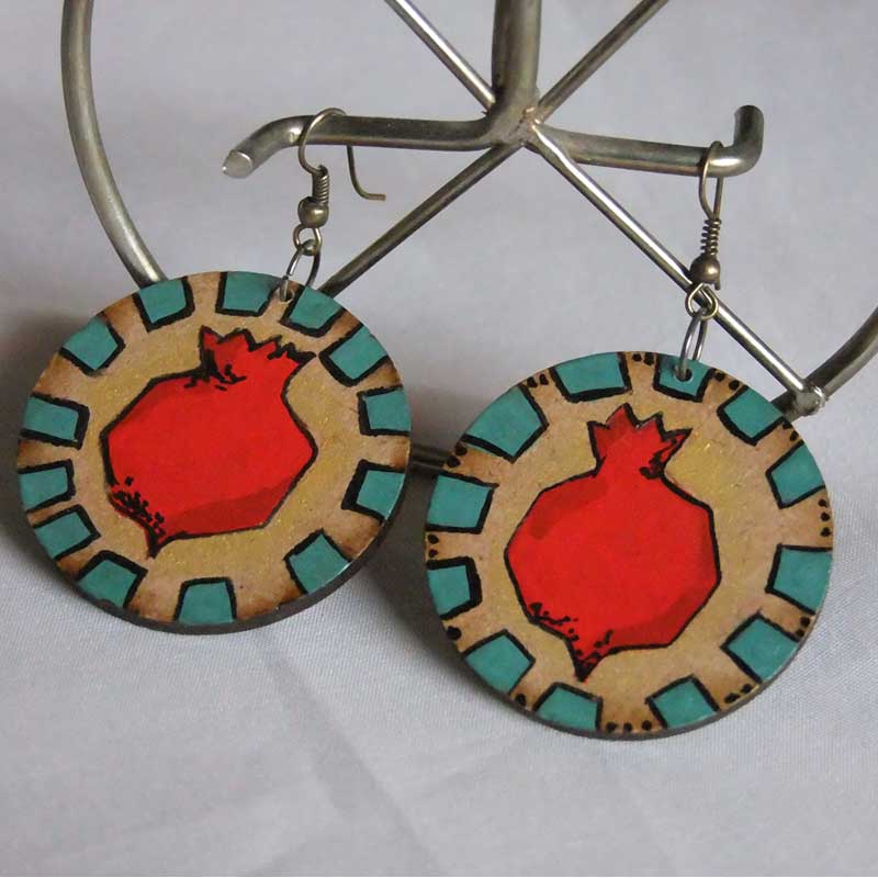 گوشواره چوبی -انار