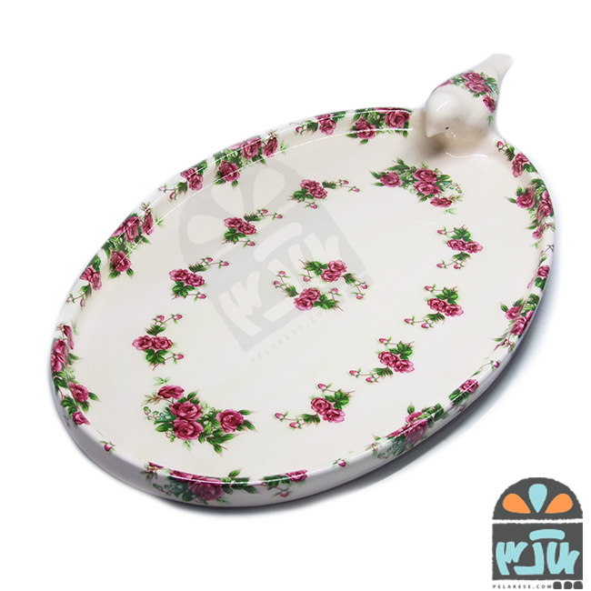 سینی بیضی گلسرخی 