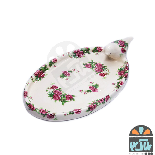 ظرف بیضی گلسرخی کوچک