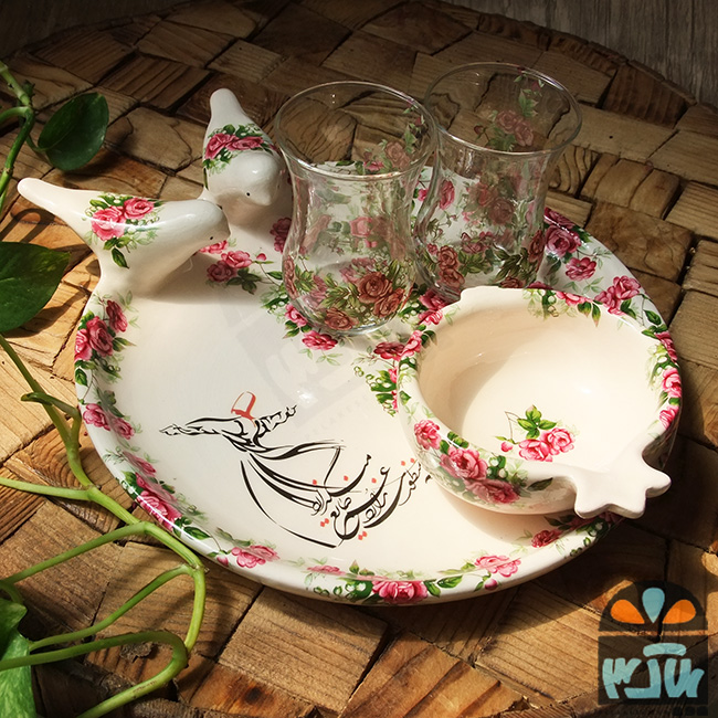 ست چایخوری دونفره سماع سرخ