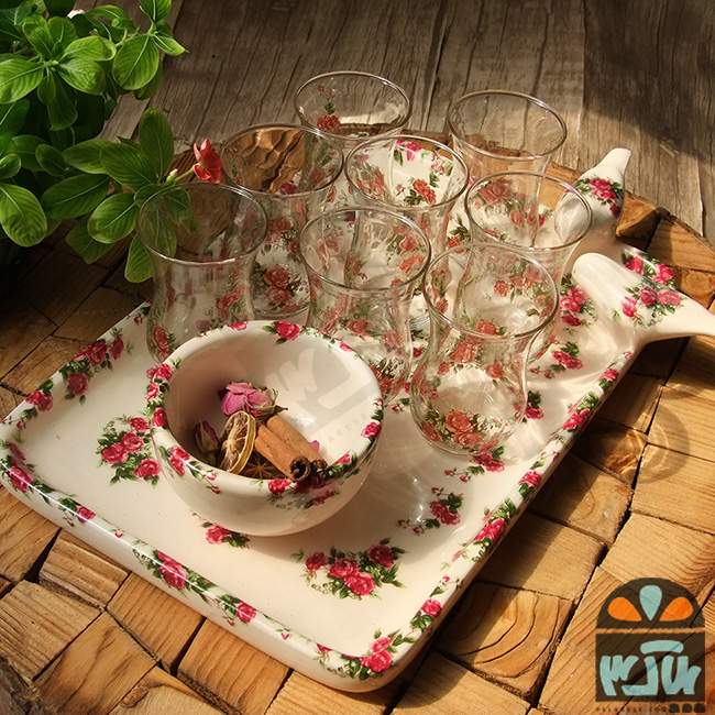چایخوری 8 نفره  سخن عشق و گل سرخی