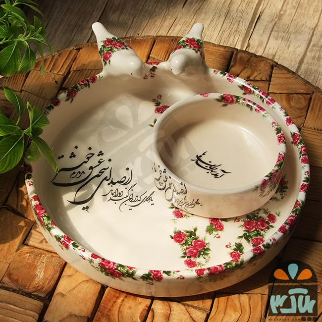 ست ظرف دوتایی گل و سخن عشق