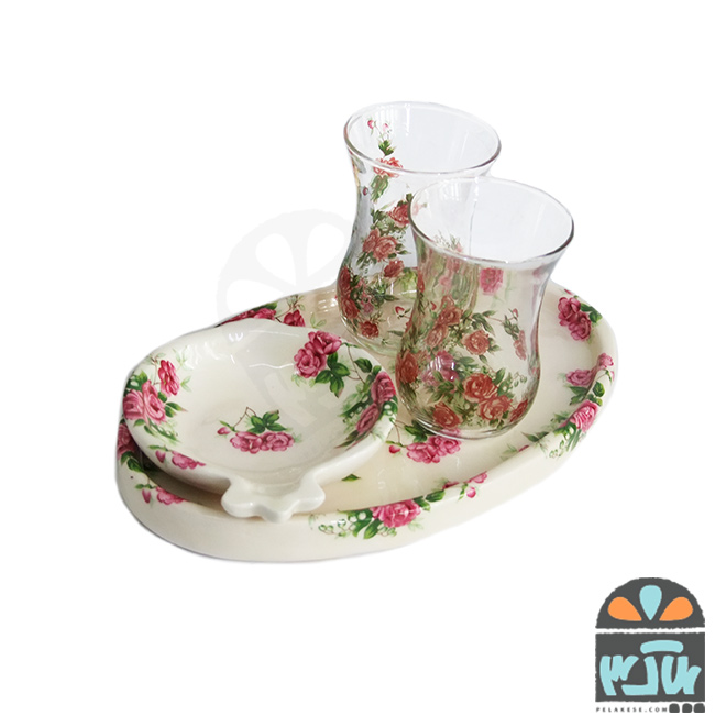 چایخوری دونفره گلسرخی نیاز