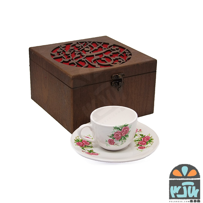 ست قهوه خوری تک نفره گلسرخی
