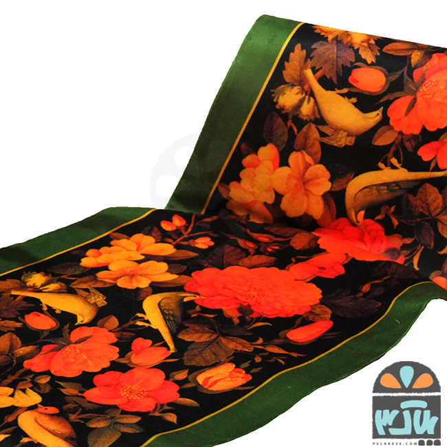 رومیزی 100*35 گل و مرغ
