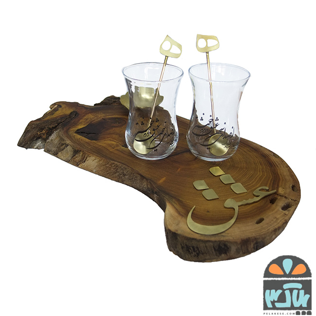 ست چایخوری چوب و برنج عشق1