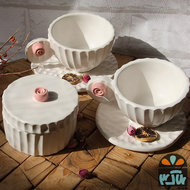 ست چایخوری دونفره رز سفید
