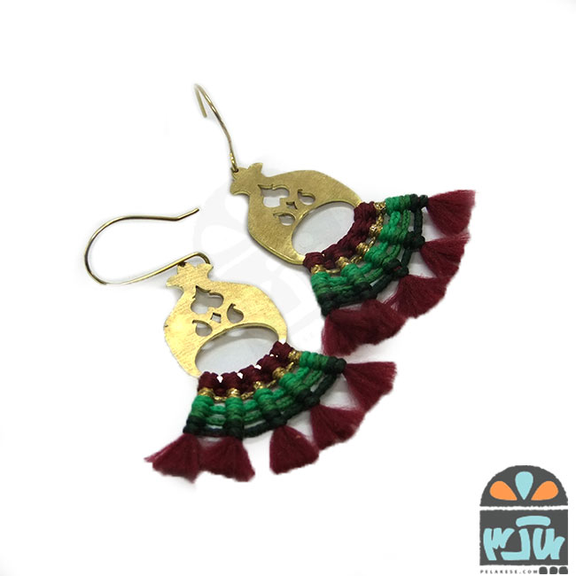 گوشواره انار کهربایی